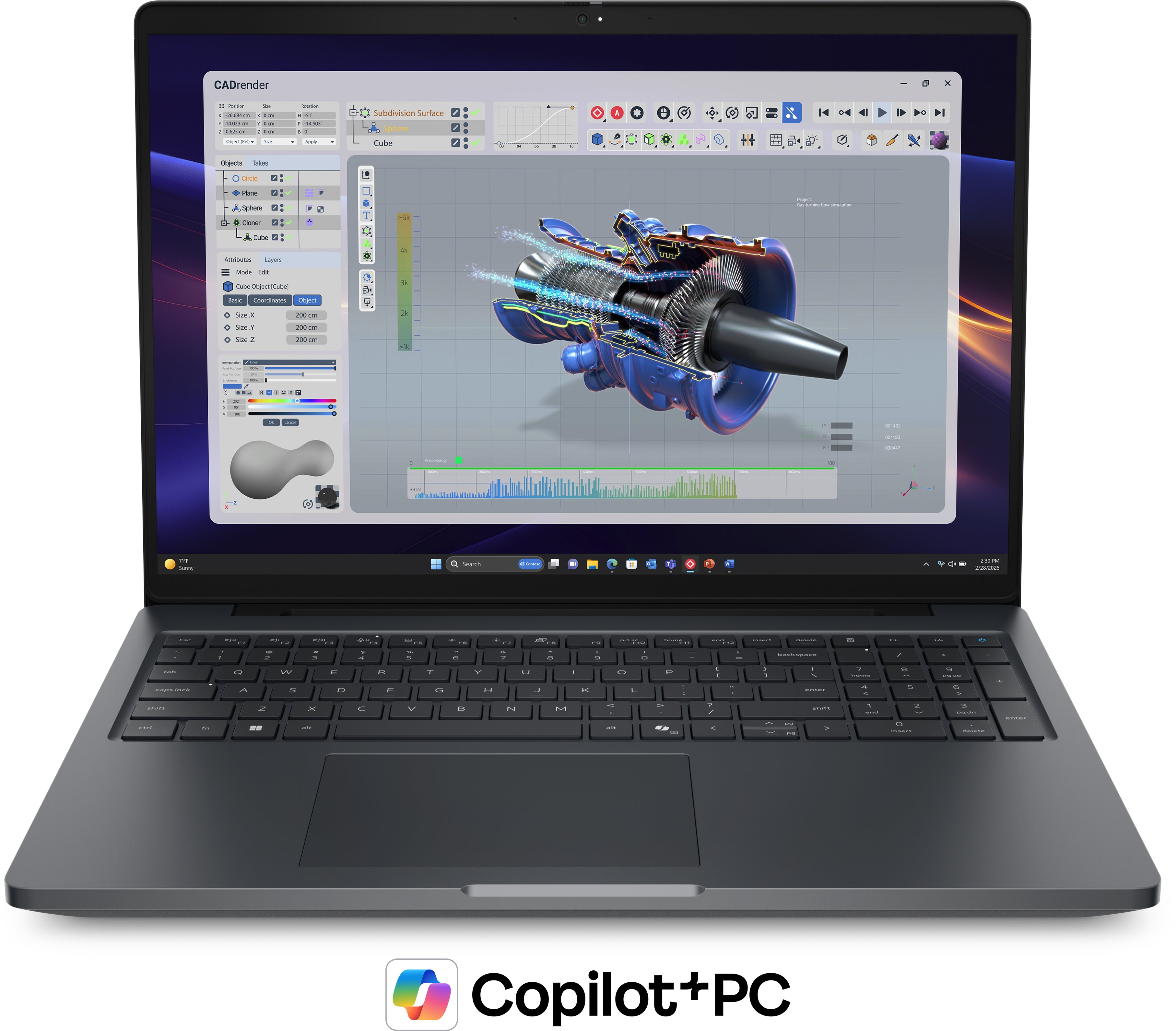Portátil DELL Pro Precision 5 16 aberto vista frontal