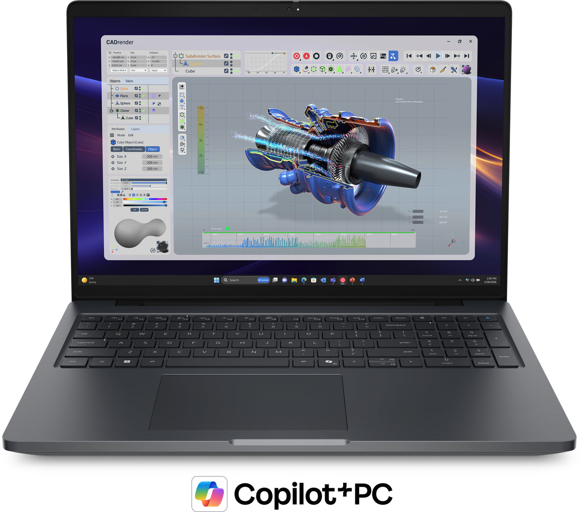 Portátil DELL Pro Precision 5 16 aberto vista frontal