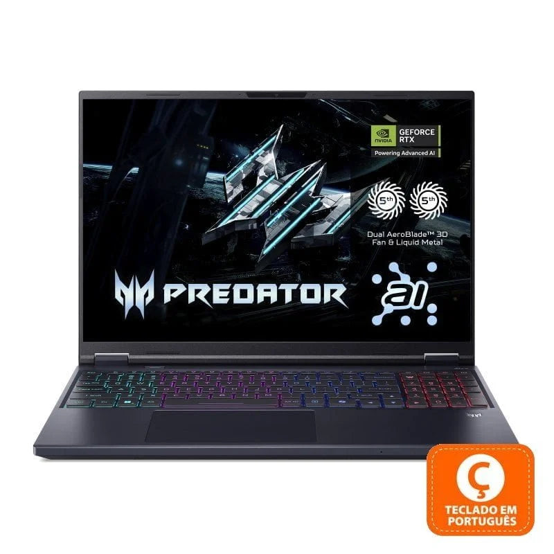 Portátil gaming Acer Predator Helios Neo 16 AI Intel Ultra 9 275HX RTX 5070