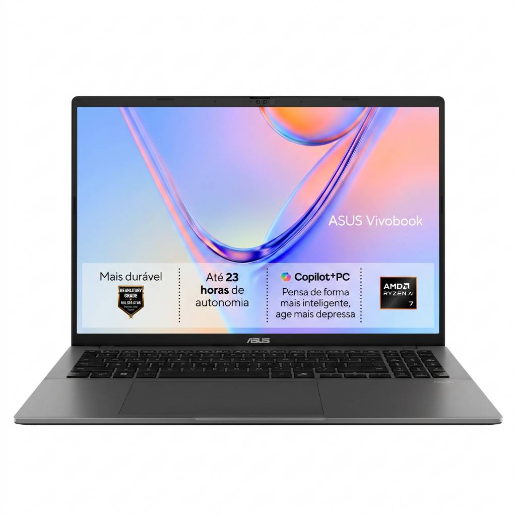 Portátil ASUS Vivobook 16 OLED M3607GA aberto vista frontal