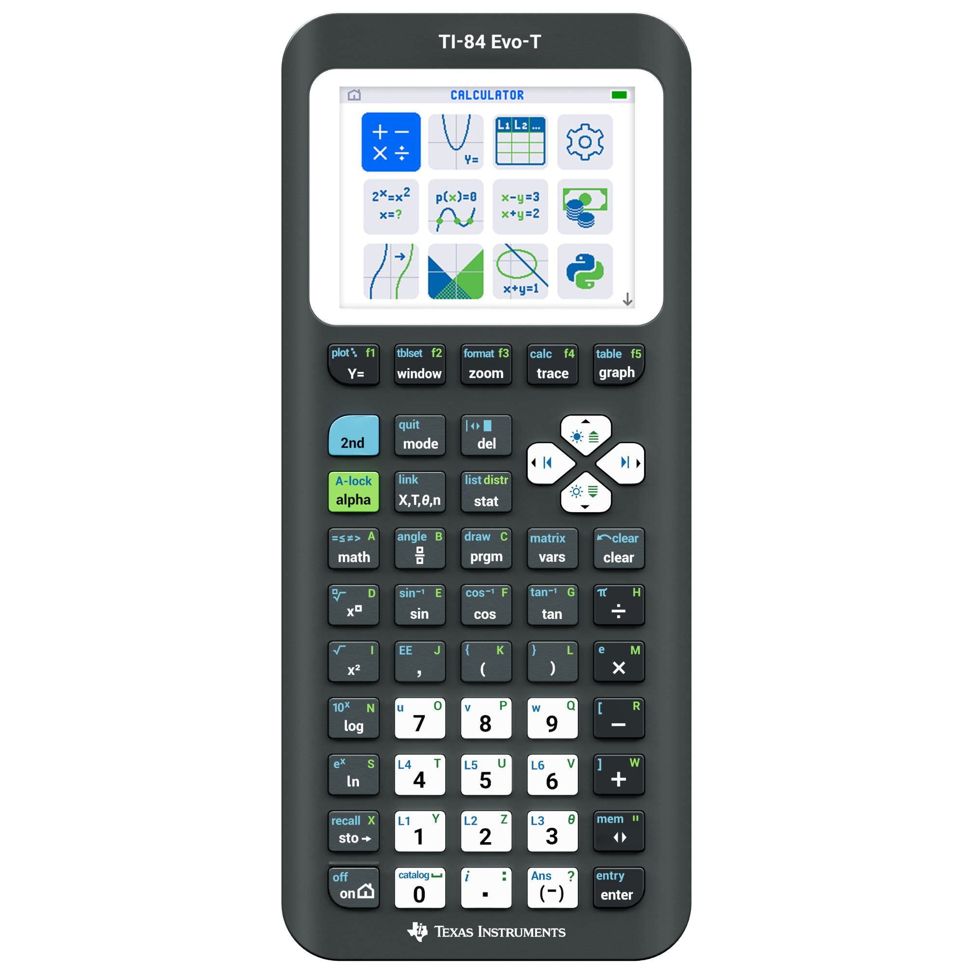 Calculadora gráfica Texas Instruments TI-84 Evo-T — vista frontal