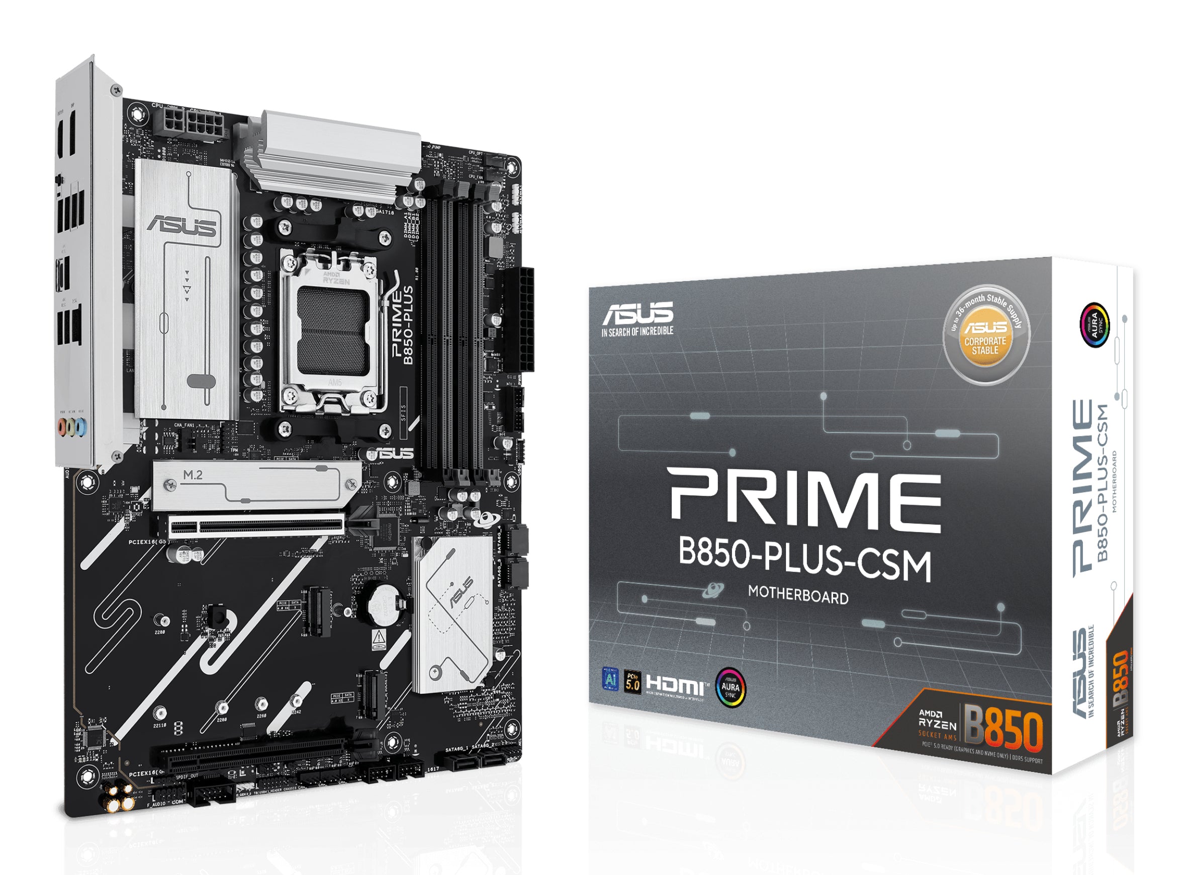 Placa Mãe ASUS Prime B850-Plus-CSM vista de cima