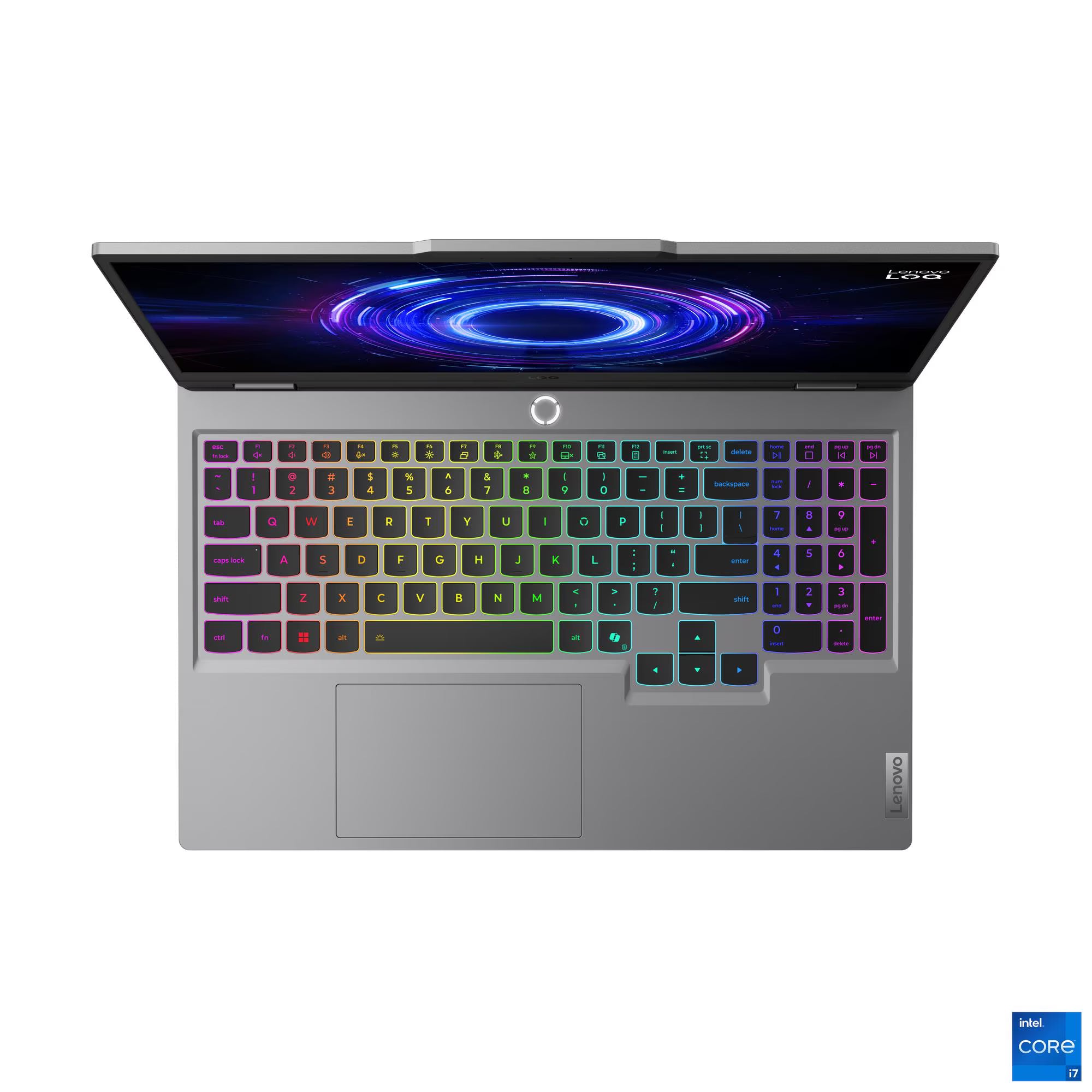 Lenovo LOQ 15IRX10 — teclado com teclado numérico