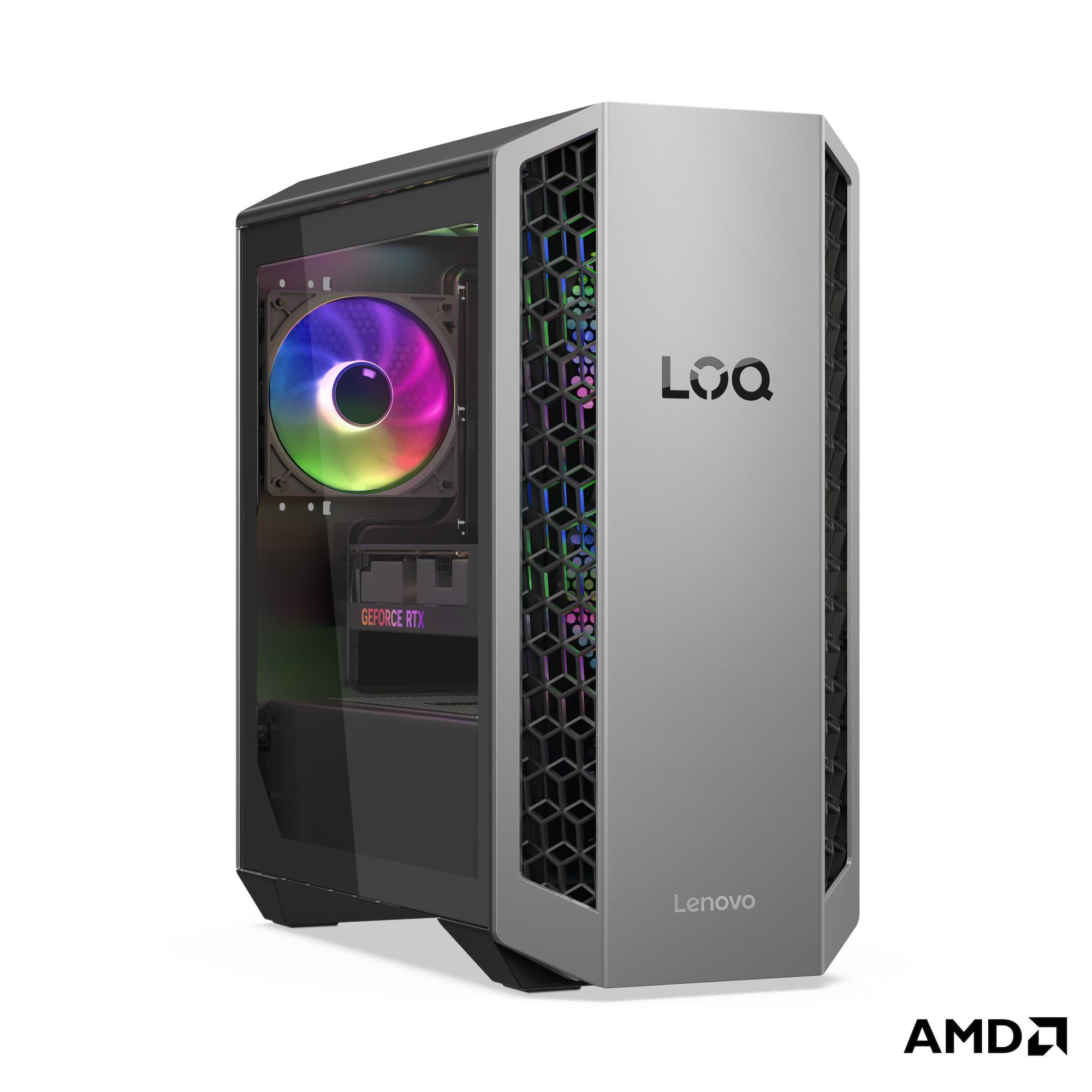 Lenovo LOQ Tower 26ADR10 interior com placa gráfica RTX 5060