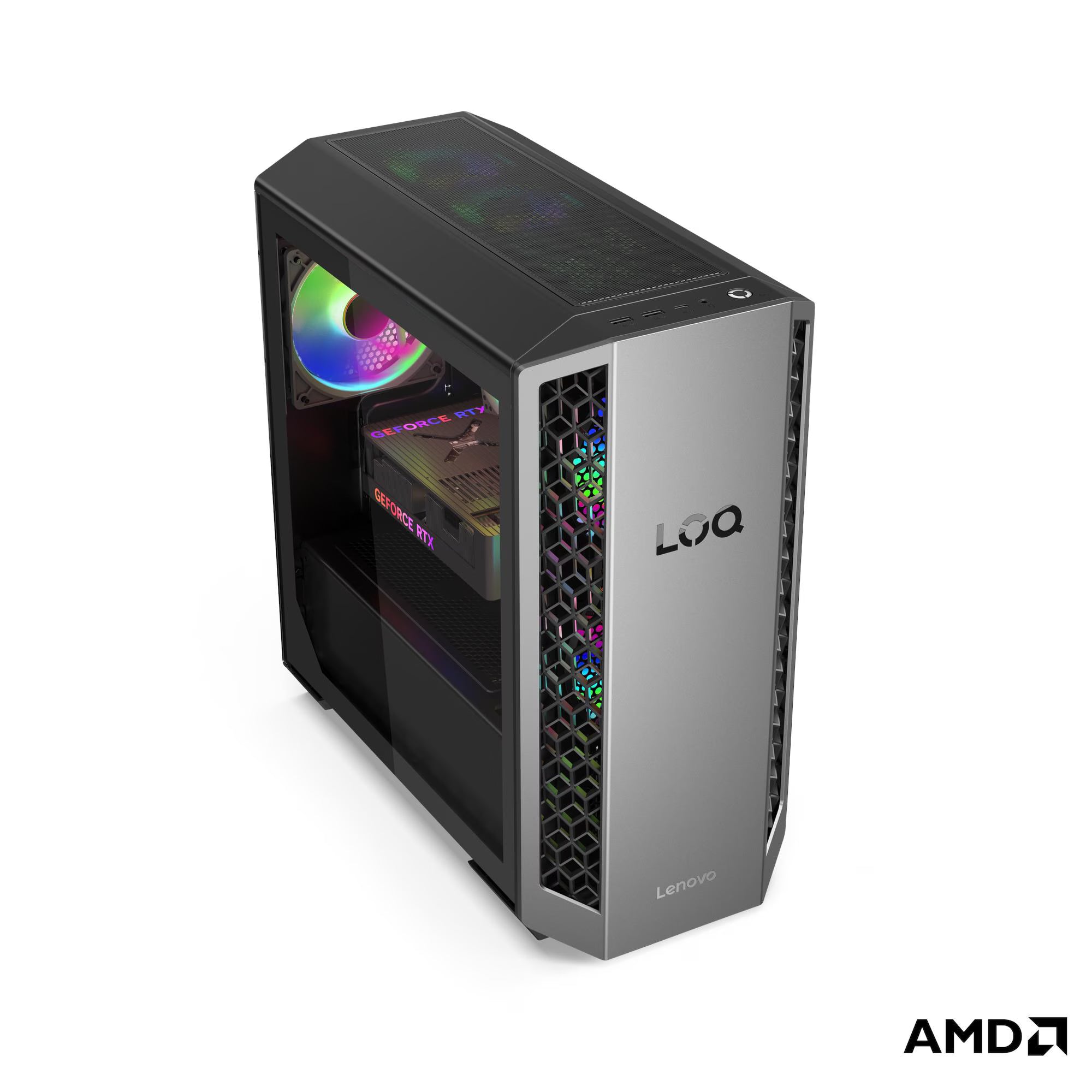 Lenovo LOQ Tower 26ADR10 painel frontal com iluminação ARGB